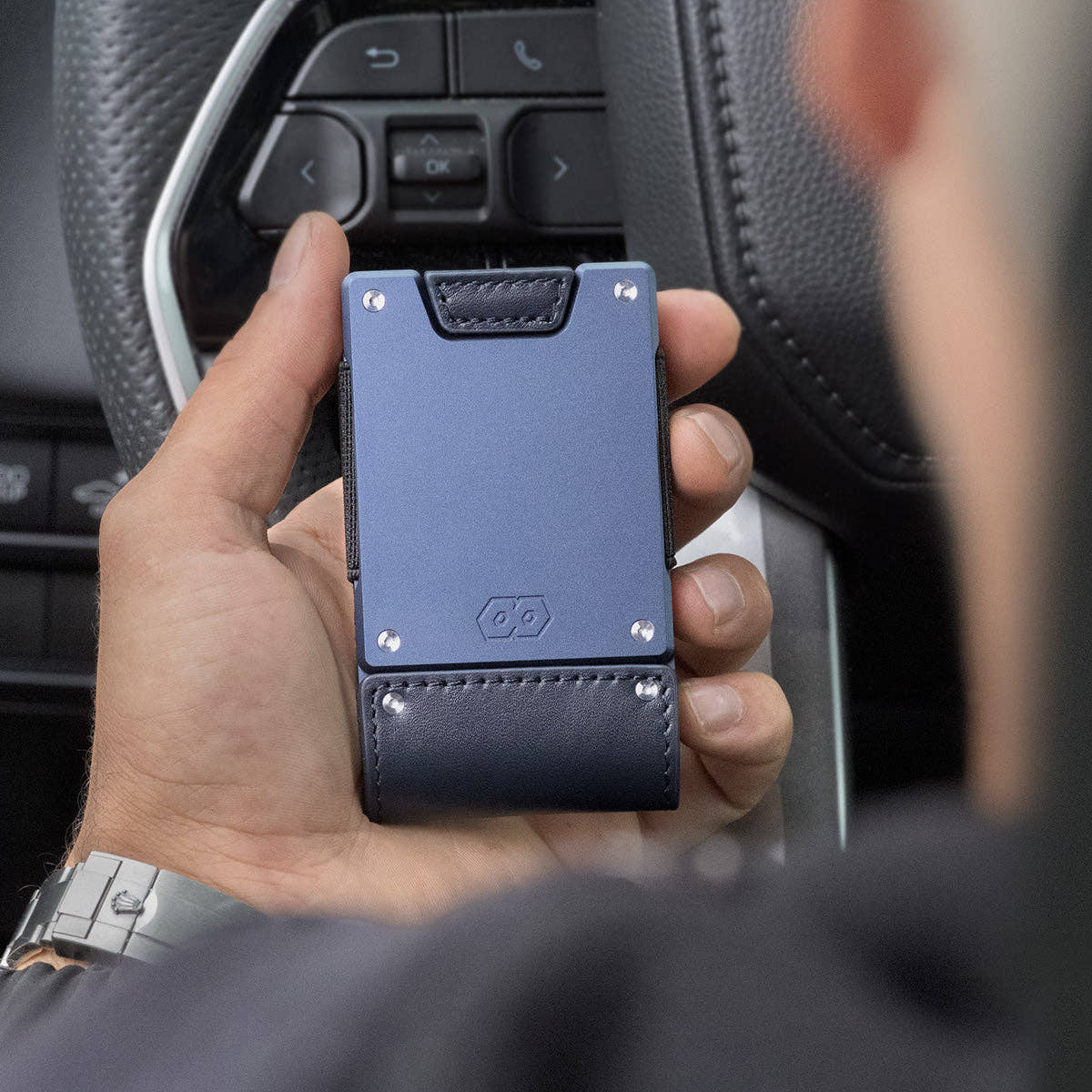PROOF Wallet | The Nautilus | Midnight Blue Full Grain Leather & Navy Blue Gunmetal