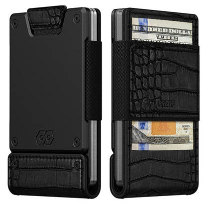 PROOF Wallet | The Everglade | Black Full Grain Crocodile Leather & Dark Gunmetal