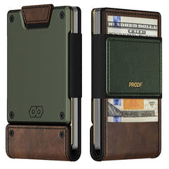 PROOF Wallet | The Greenskeeper | Classic Leather & Fairway Green Gunmetal