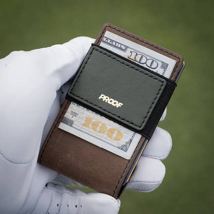 PROOF Wallet | The Greenskeeper | Classic Leather & Fairway Green Gunmetal