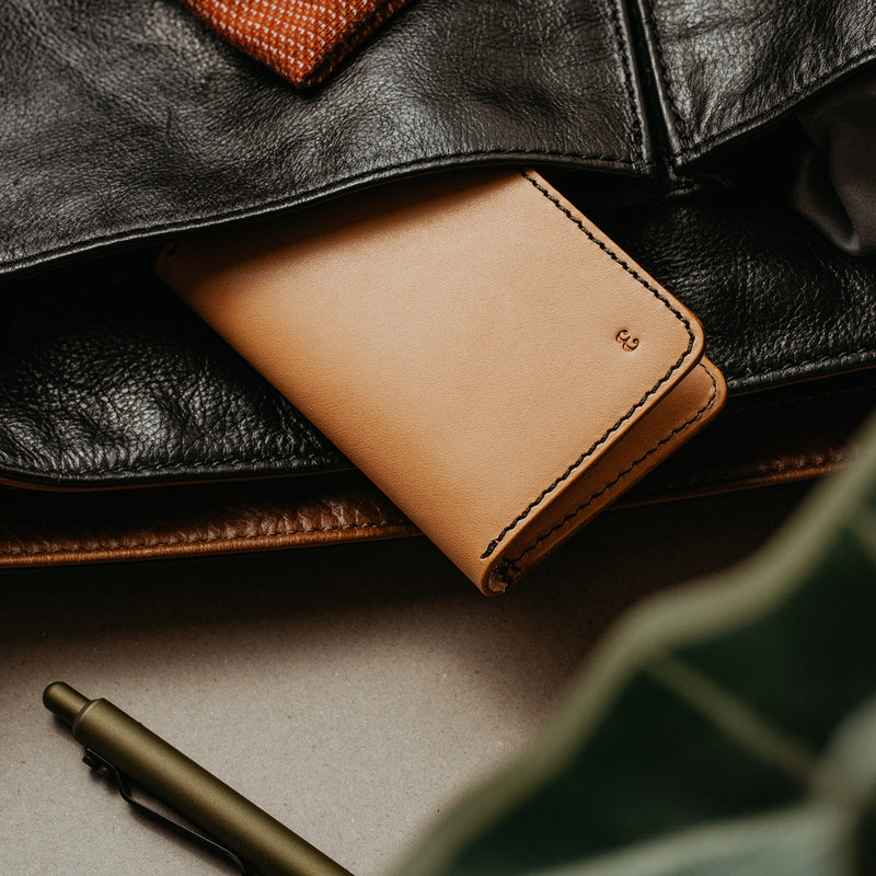 Natural premium leather EDC wallet
