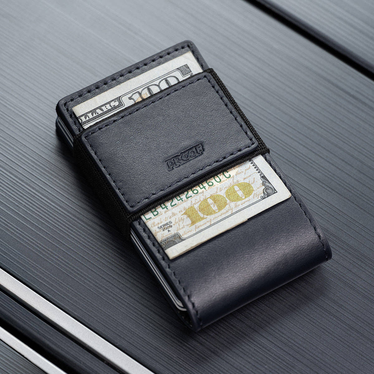 PROOF Wallet | The Nautilus | Midnight Blue Full Grain Leather & Navy Blue Gunmetal