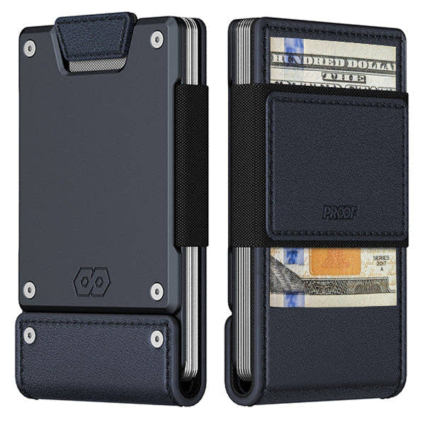 PROOF Wallet | The Nautilus | Midnight Blue Full Grain Leather & Navy Blue Gunmetal