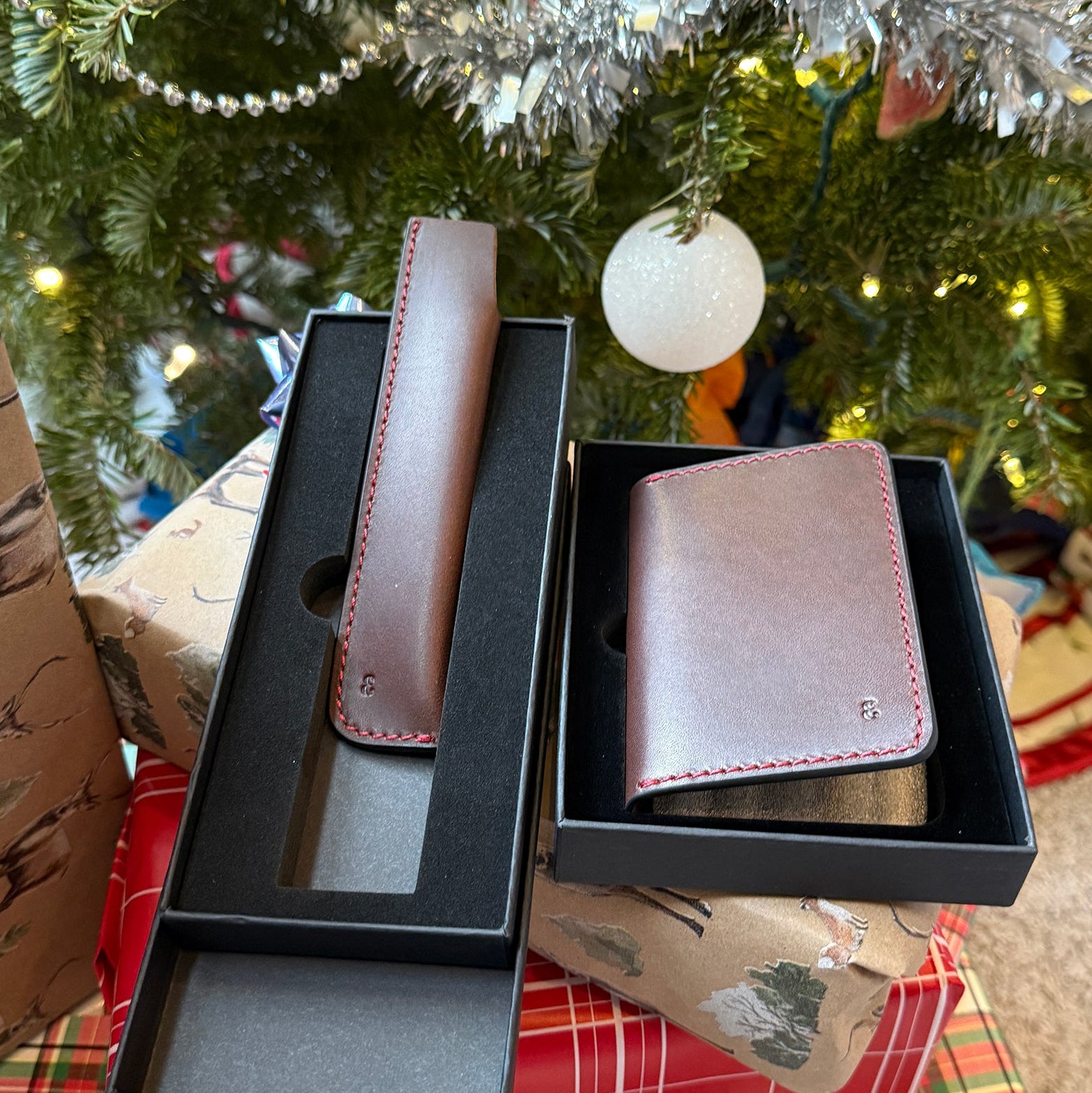 New Premium Leather Grafton Sleeves | New Oxblood with Crimson Stitching