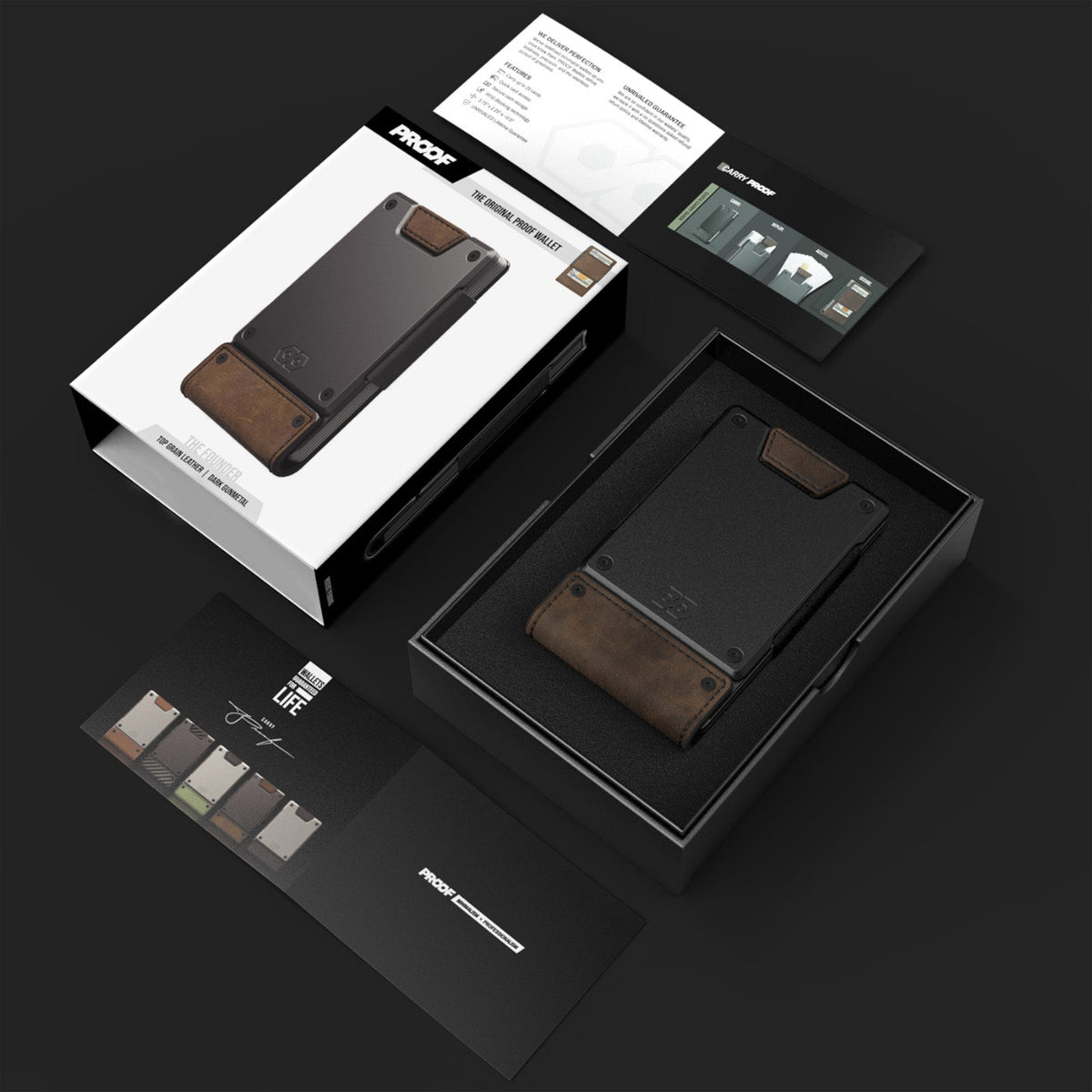 PROOF Wallet | The Executive | Tobacco Top Grain Leather & Dark Gunmetal