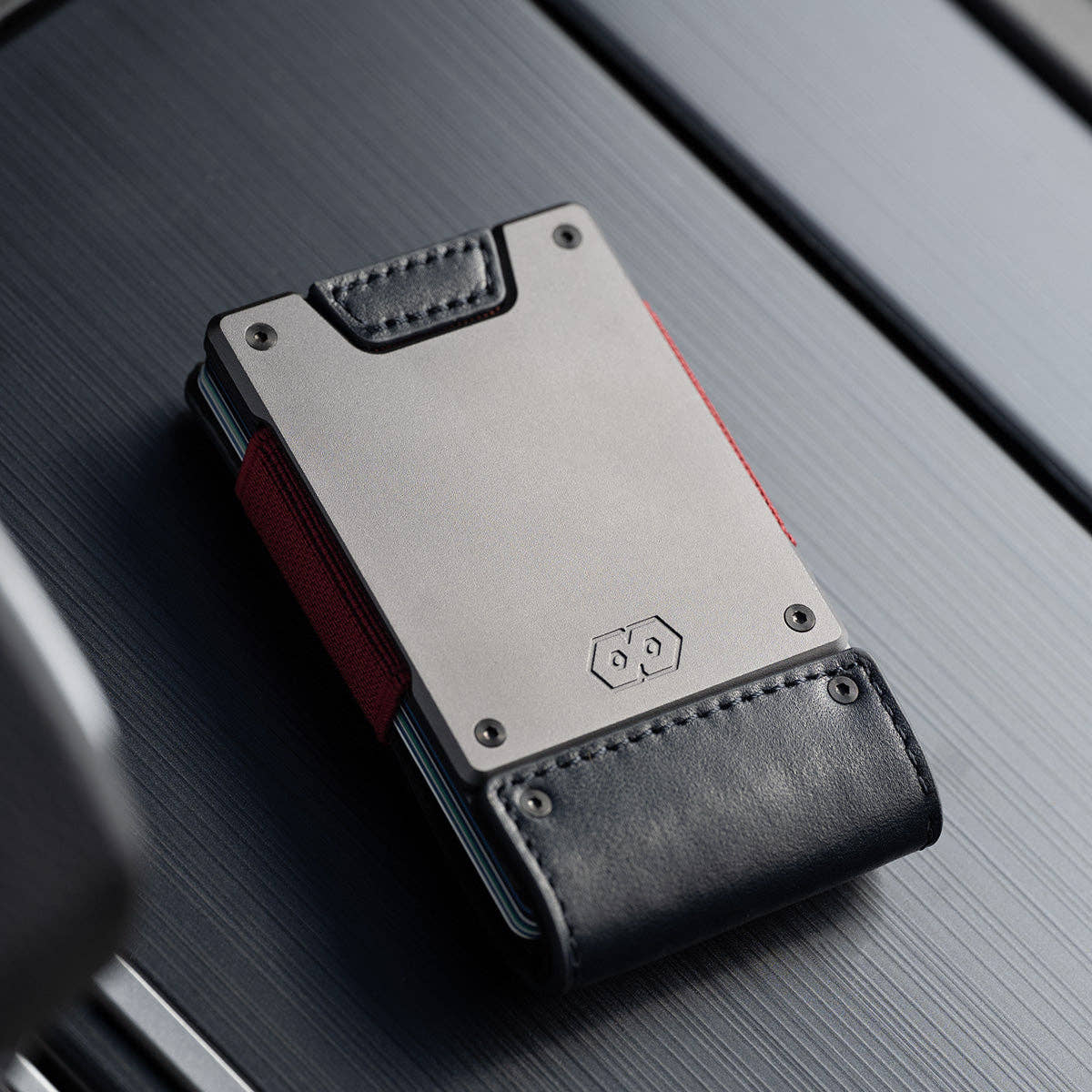 PROOF Wallet | The Patriot | Midnight Blue Full Grain Leather & Satin Gunmetal