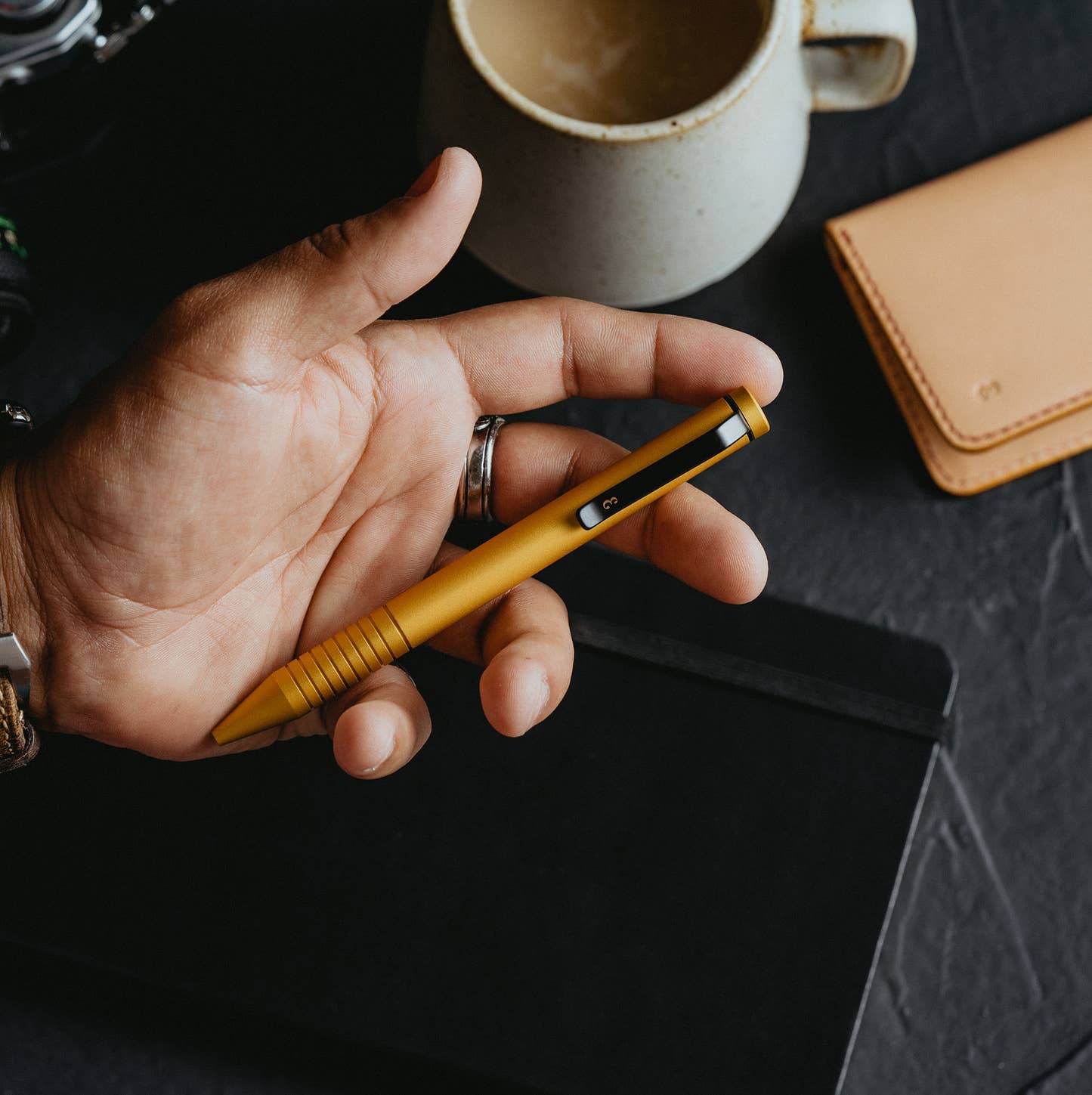 The Super Matte Grafton Mini Twist — Compact Twist-Action EDC Pen | Amber