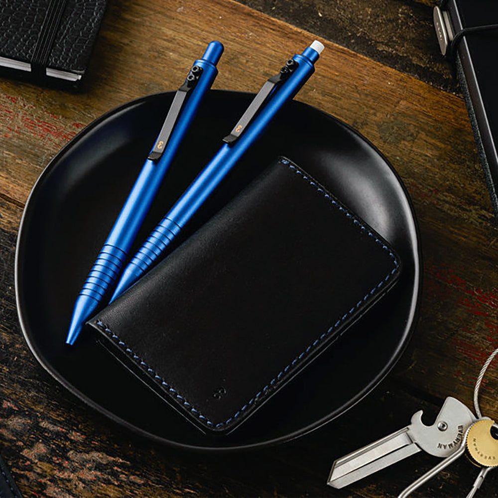 Black with Indigo Blue Stitching