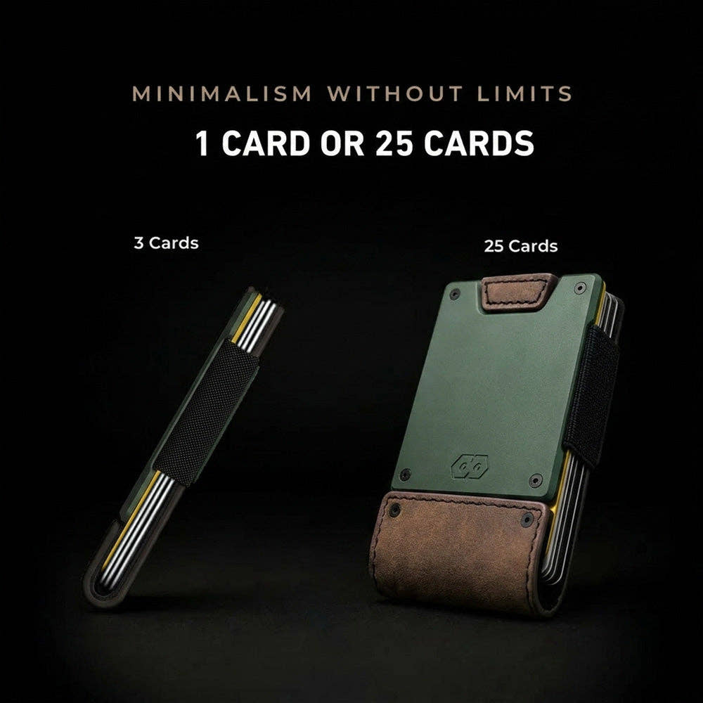 PROOF Wallet | The Greenskeeper | Classic Leather & Fairway Green Gunmetal