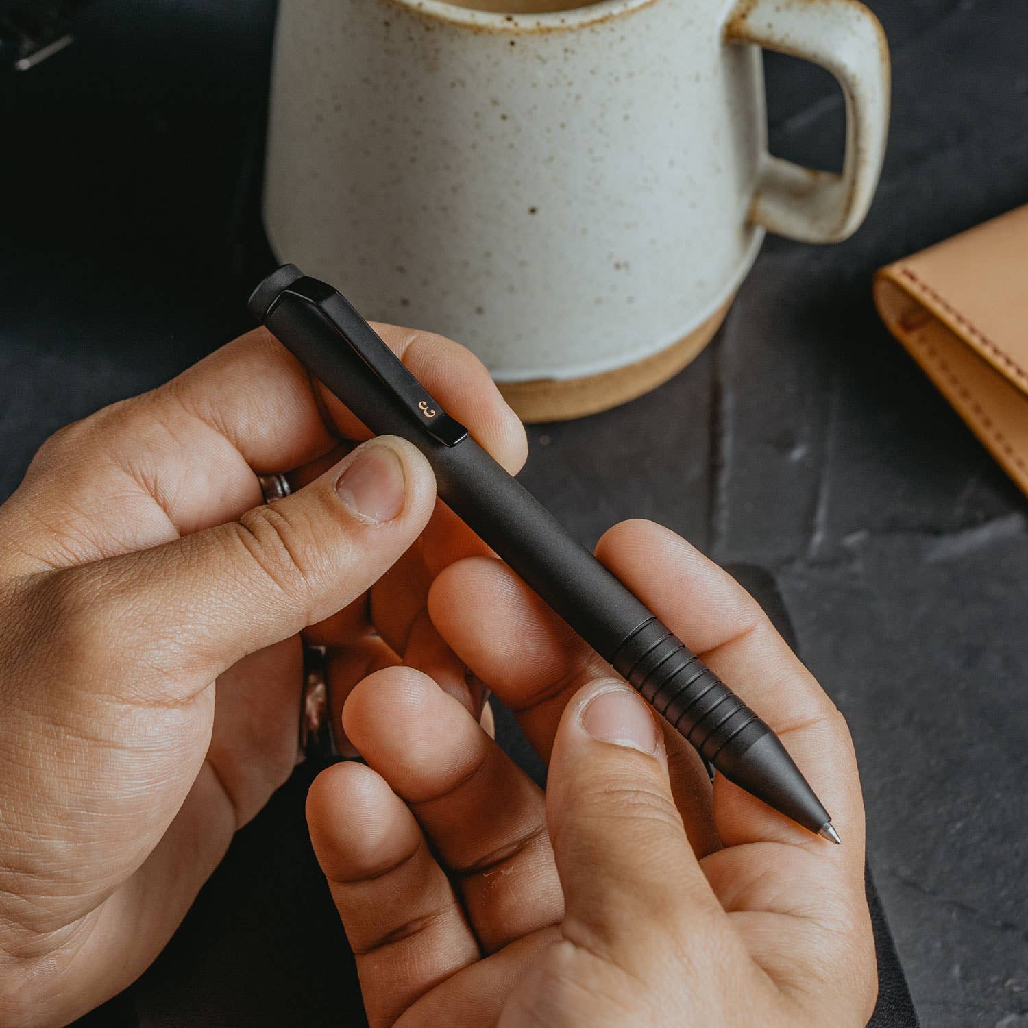 The Super Matte Grafton Mini Twist — Compact Twist-Action EDC Pen | Black
