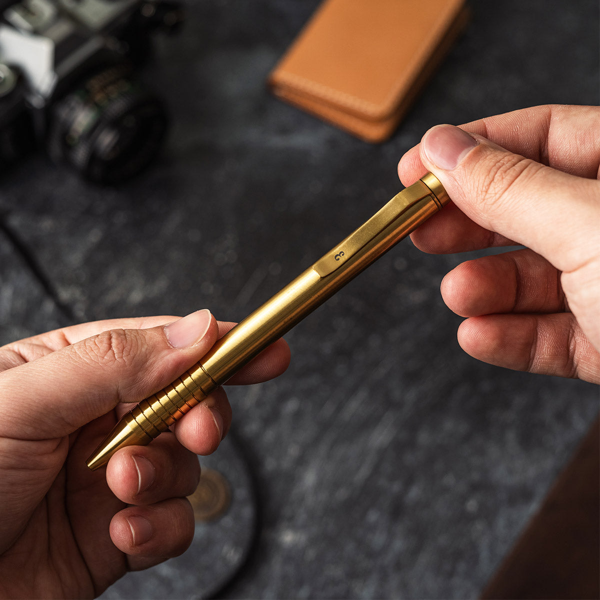 Everyman: Grafton Mini Twist Brass Pen for $39