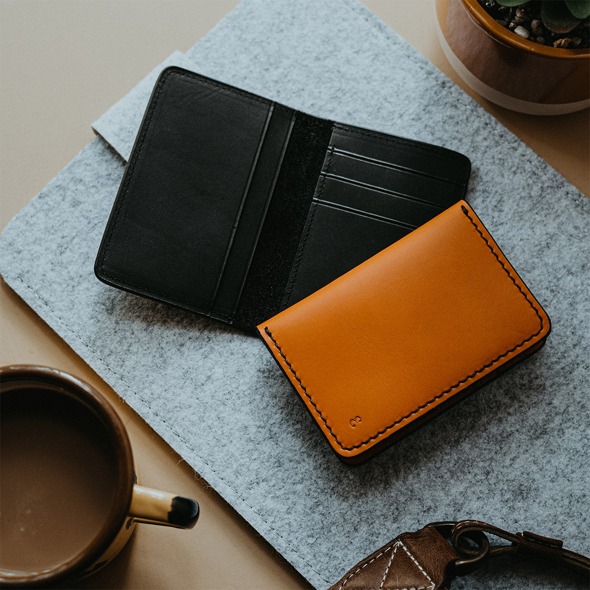 Tan with Black Stitching